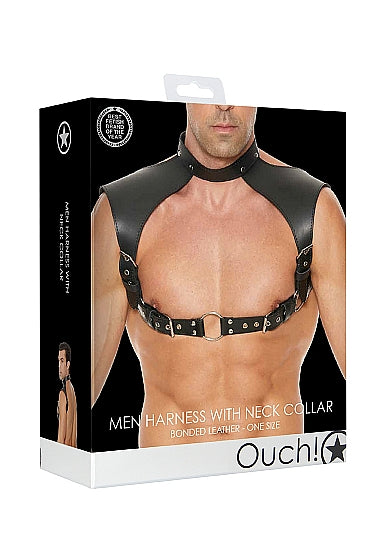 OUCH MENS HARNESS WITH NECK COLLAR