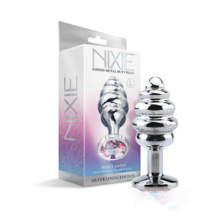 NIXIE RIBBED METAL BUTT PLUG