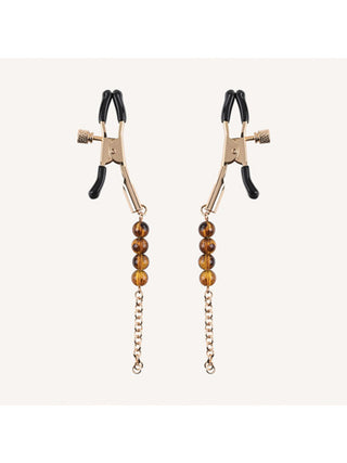 AMBER BEADED NIPPLE CLAMPS