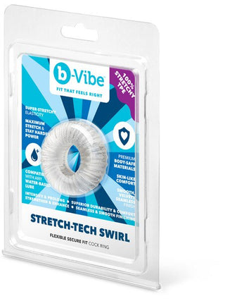 B VIBE STRETCH TECH SWIRL ULTRA STRETCHY COCK RING