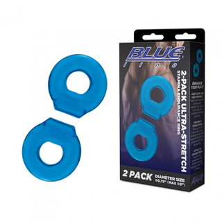 BLUE LINE 2 PACK ULTRA STRETCH STAMINA ENDURANCE RING