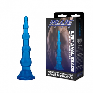 BLUE LINE ANAL BEADS WITH SUCTION BASE