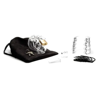 MINI ME CHASTITY COCK CAGE KIT - CLEAR