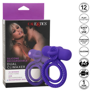 DUAL CLIMAXER SILICONE RECHARGEABLE COCK RING