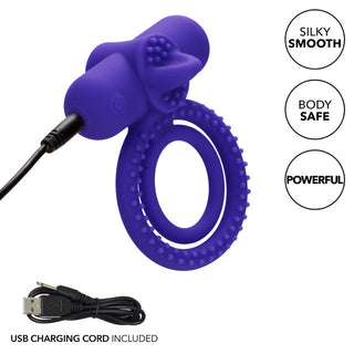 DUAL CLIMAXER SILICONE RECHARGEABLE COCK RING