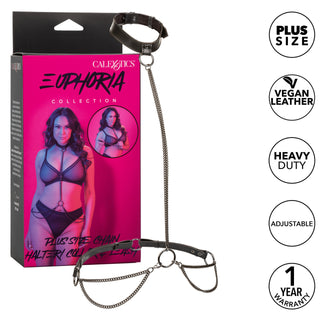 EUPHORIA CHAIN HALTER COLLAR AND LEASH PLUS SIZE