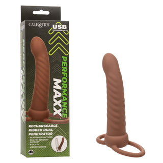 PERFORMANCE MAXX RECHARGEABLE RIBBED DUAL PENETRATOR