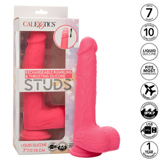 RECHARGEABLE RUMBLING & THRUSTING SILICONE STUDS