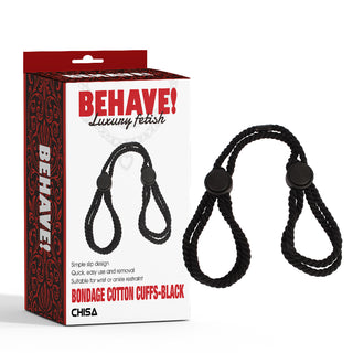 BEHAVE BONDAGE COTTON CUFFS