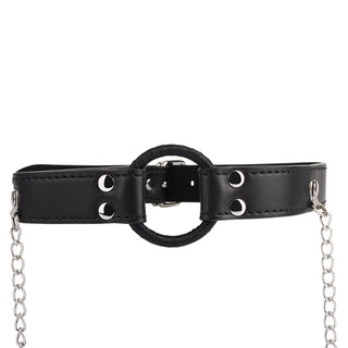 BEHAVE BREATHABLE O RING GAG WITH NIPPLE CLAMPS