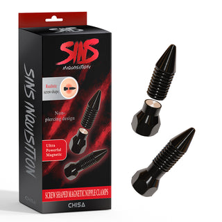 SINS INQUISTION SCREW SHAPED MAGNETIC NIPPLE CLAMPS
