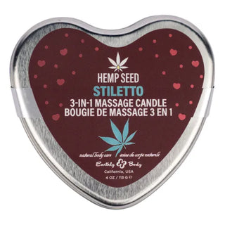 HEMP SEED 3 IN 1 MASSAGE HEART CANDLE STILETTO