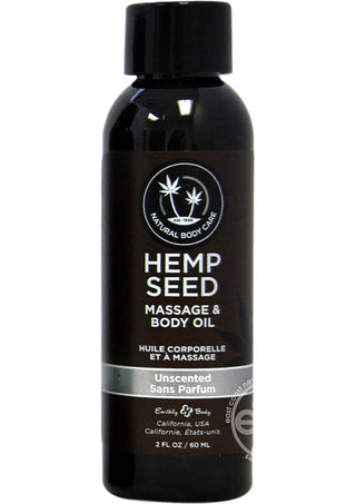 EARTHLY BODY UNSCENTED HEMP SEED MASSAGE OIL