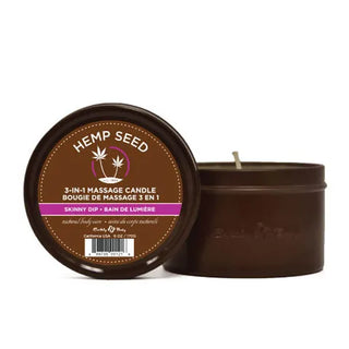 HEMP SEED 3 IN 1 MASSAGE CANDLE SKINNY DIP 6OZ