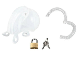 BLUE LINE FULL RESTRAINT SILICONE COCK AND BALLS CHASTITY DEVICE