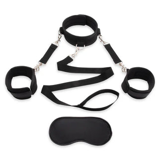 LUX FETISH COLLAR & LEASH SET WITH REMOVABLE CUFFS