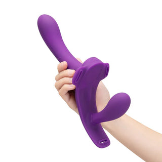 TOGETHER LOCK-IN DUAL-ENDED VIBRATING STRAP-ON AND HARNESS SET