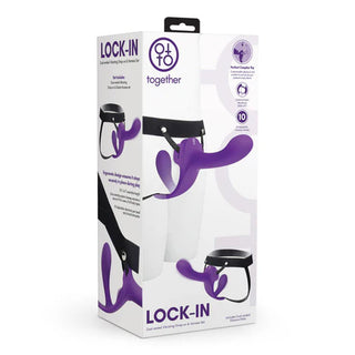 TOGETHER LOCK-IN DUAL-ENDED VIBRATING STRAP-ON AND HARNESS SET