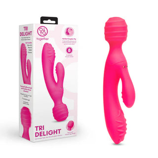 TOGETHER TRI DELIGHT DUAL-ENDED TRIPLE STIM WAND AND RABBIT VIBRATOR