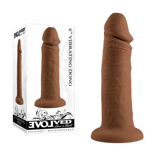 EVOLVED 6" VIBRATING DONG DARK