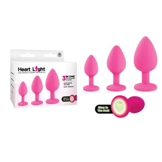 HEART LIGHT SILICONE ANAL TRAINING KIT