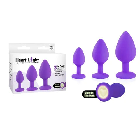 HEART LIGHT SILICONE ANAL TRAINING KIT