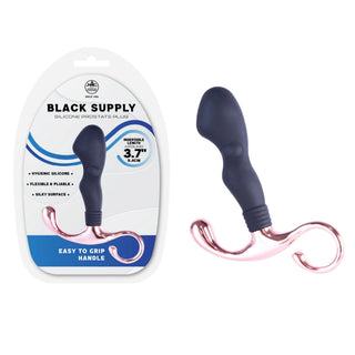 BLACK SUPPLY SILICONE PROSTATE PLUG - 9.4CM