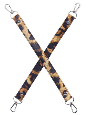 LEOPARD FRENZY CROSSED STRAP WITH METAL CLASPS