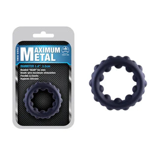 MAXIMUM METAL  BEADED GEAR DOUBLE RIDGE COCK RING