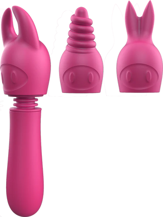 TIP FRENZY SILICONE VIBE WITH THREE INTERCHANGEABLE TIPS