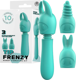 TIP FRENZY SILICONE VIBE WITH THREE INTERCHANGEABLE TIPS