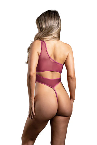 DOMINA CROTCHLESS ASYMMETRICAL ZIPPER TEDDY