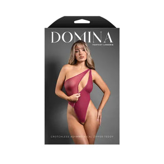 DOMINA CROTCHLESS ASYMMETRICAL ZIPPER TEDDY