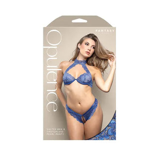 HALTER BRA & CROTCHLESS PEARL PANTY
