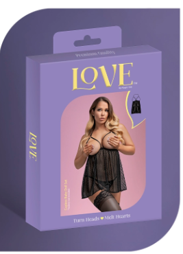 LOVE DIAMOND CUPLESS BABYDOLL SET