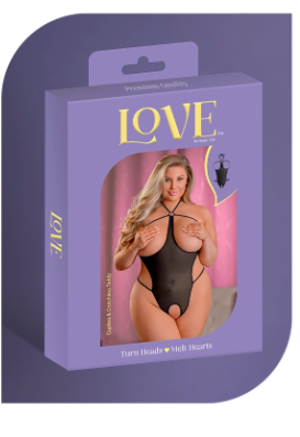 LOVE SHEER MESH CUPLESS & COTCHLESS TEDDY