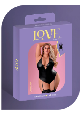 LOVE WET LOOK CROTCHLESS TEDDY