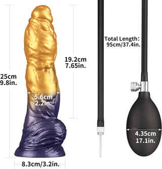 AEROSX 10 INCH DUAL DENSITY SILICONE INFLATABLE FANTASY DILDO