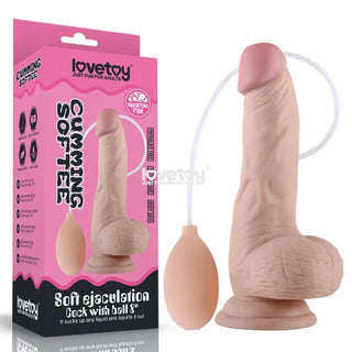 CUMMING SOFTEE SOFT EJACULATION COCK WITH BALLS