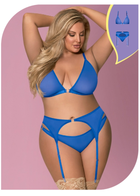 LOVE MESH BRA, GARTER, AND RUCHED PANTY
