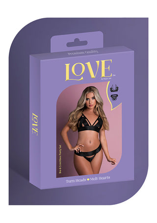 LOVE BRA AND CROTCHLESS PANTY SET