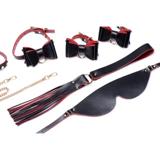 MASTER SERIES TO GO BLACK AND RED BOW BONDAGE SET WITH CARRY CASE