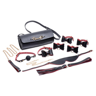 MASTER SERIES TO GO BLACK AND RED BOW BONDAGE SET WITH CARRY CASE