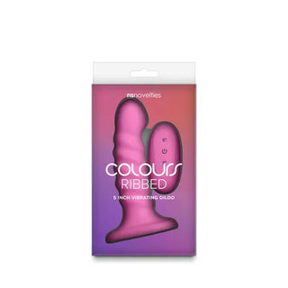COLOURS RIBBED VIBRATING DILDO