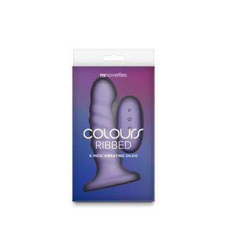COLOURS RIBBED VIBRATING DILDO