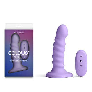 COLOURS RIBBED VIBRATING DILDO