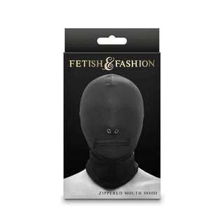 FETISH AND FASHION ZIPPERED MOUTH HOOD