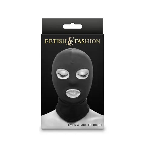 FETISH AND FASHION EYES AND MOUTH HOOD