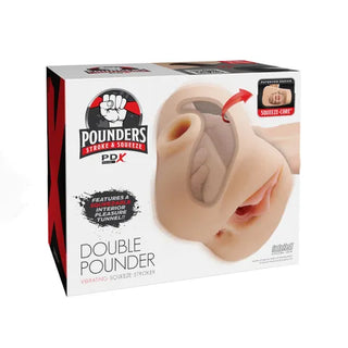 PDX PLUS DOUBLE POUNDER VIBRATING SQUEEZE STROKER