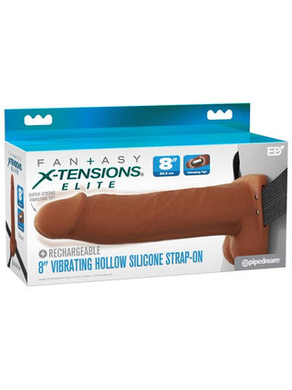 FANTASY X-TENSION ELITE VIBRATING HOLLOW STRAP ON 8 INCH